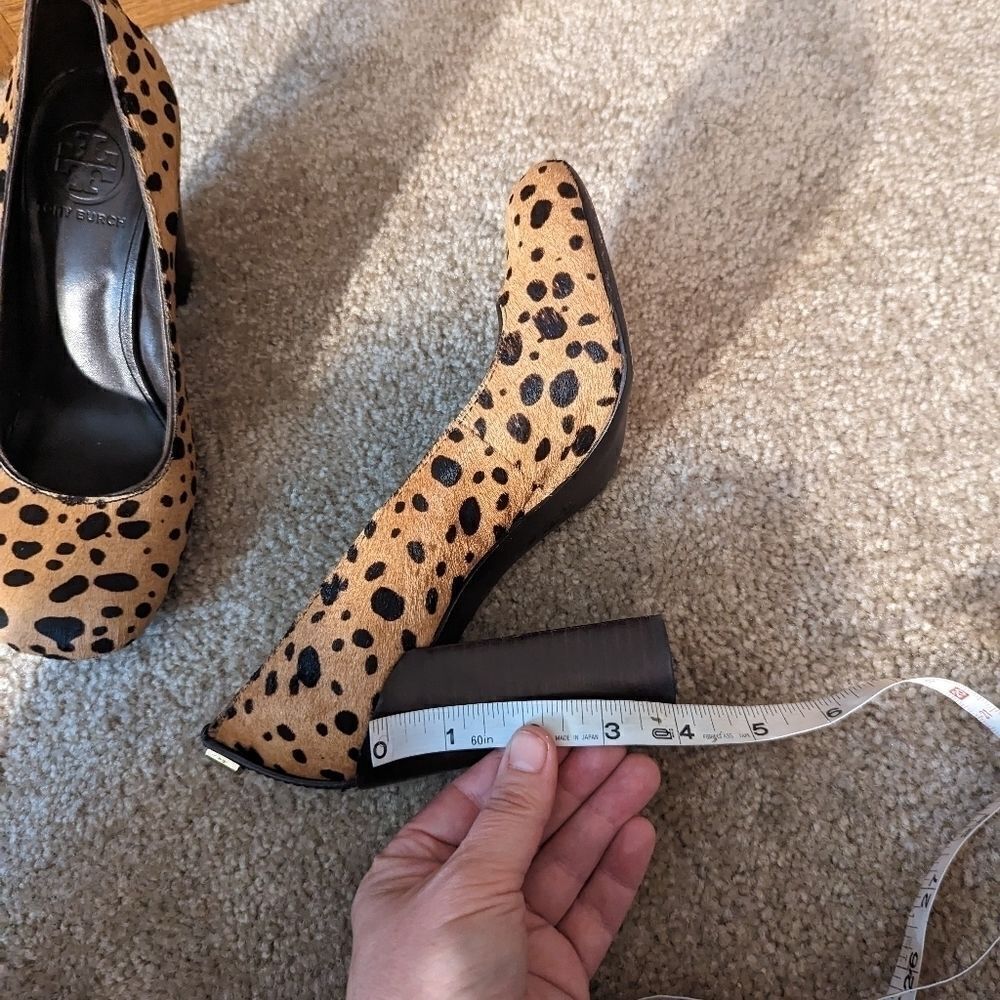 Tory Burch cowhair leopard print chunky heel stilleto sz 7 euc - Picture 9 of 9